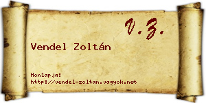 Vendel Zoltán névjegykártya