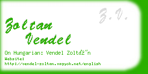 zoltan vendel business card
